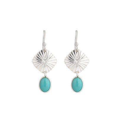 925 Sterling Silver Earrings - Amazonite Stone