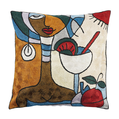 Hand Embroidered Cushion Cover - Picasso