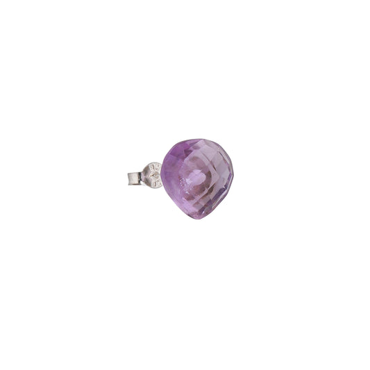 925 Sterling Silver Stud Earrings - Amethyst Stone