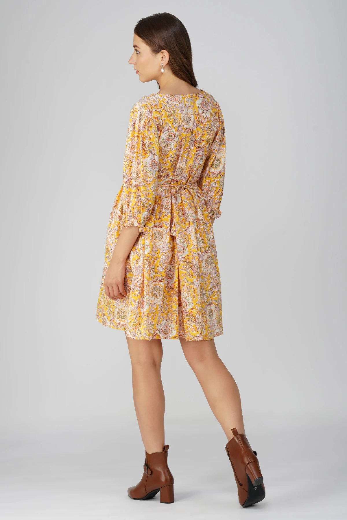 Maria Mini Dress - Yellow