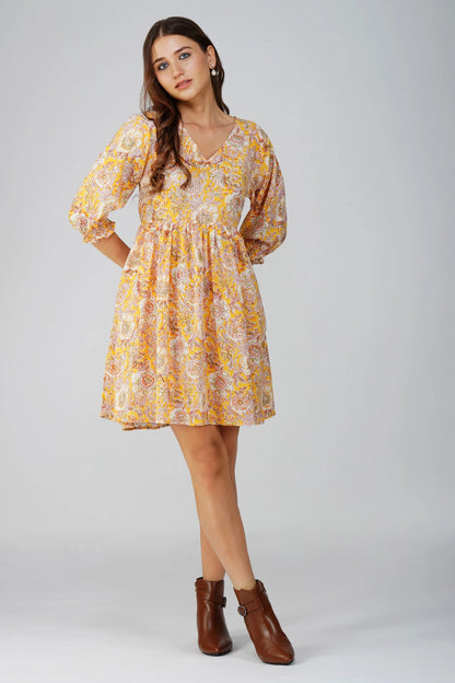 Maria Mini Dress - Yellow