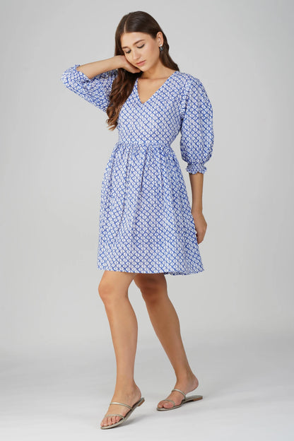 Celestine Mini Dress - Blue