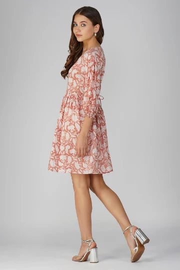 Poppy Mini Dress - Coral