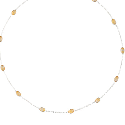 925 Sterling Silver Necklace - Citrine Stone