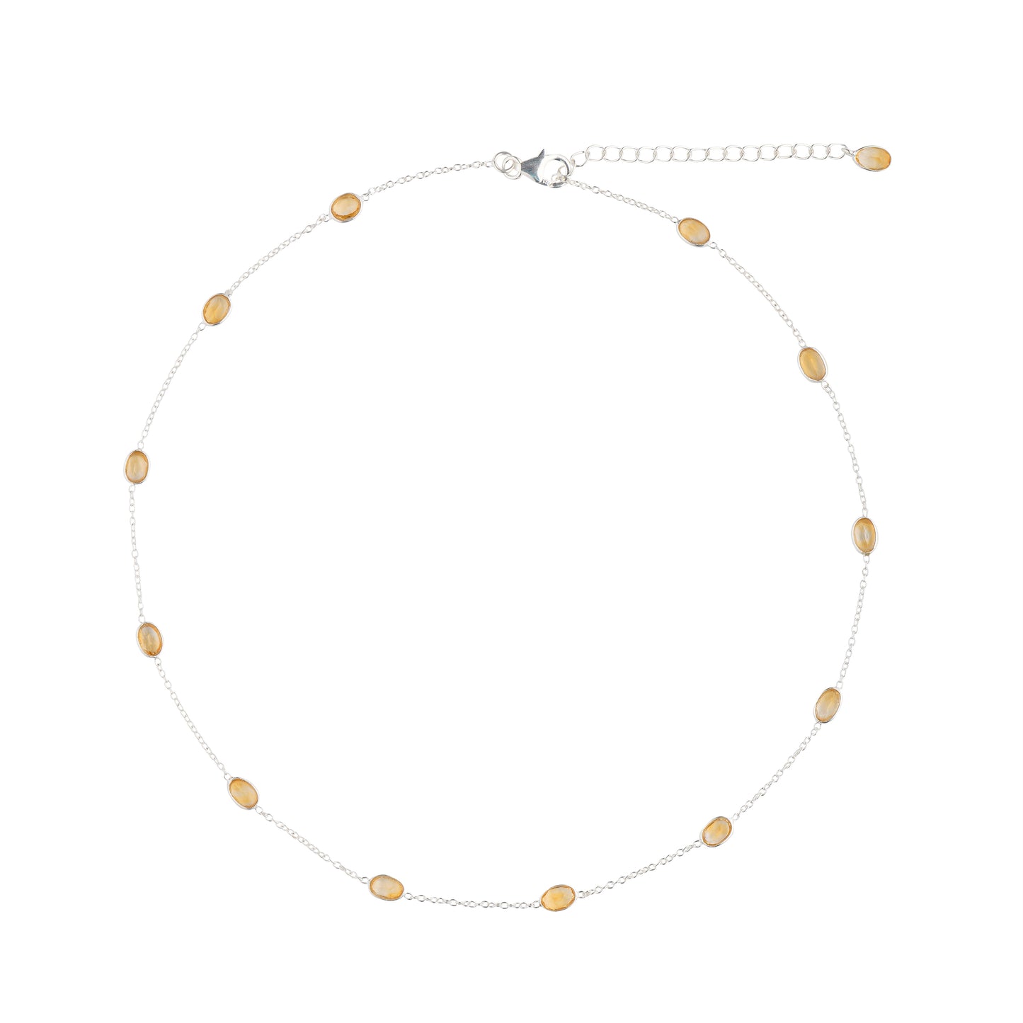 925 Sterling Silver Necklace - Citrine Stone