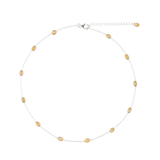 925 Sterling Silver Necklace - Citrine Stone