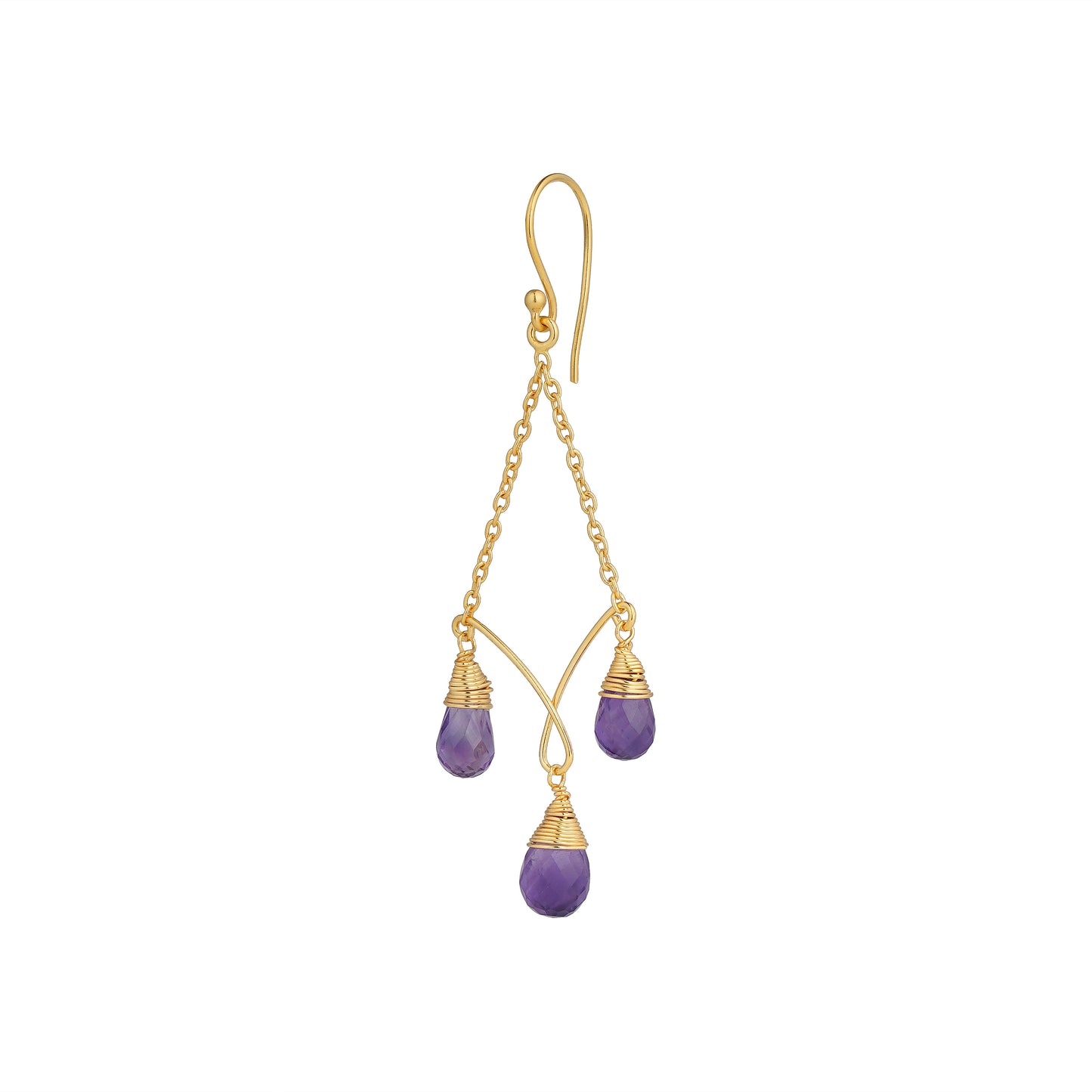 925 Sterling Silver Earrings - Amethyst Stone