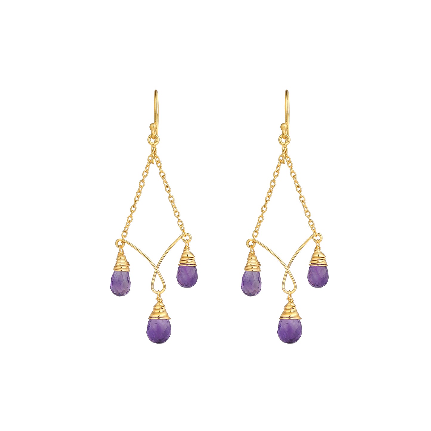 925 Sterling Silver Earrings - Amethyst Stone