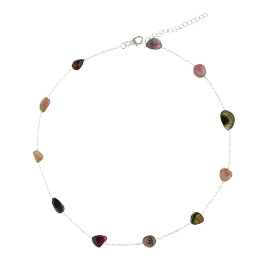 925 Sterling Silver Necklace - Tourmaline Stone