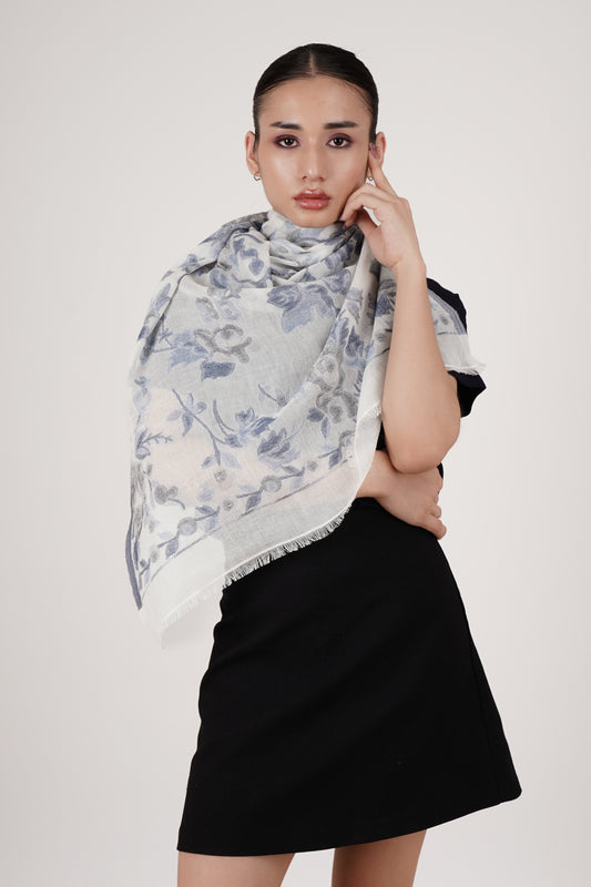 Raya 100% Cotton Scarf - Blue