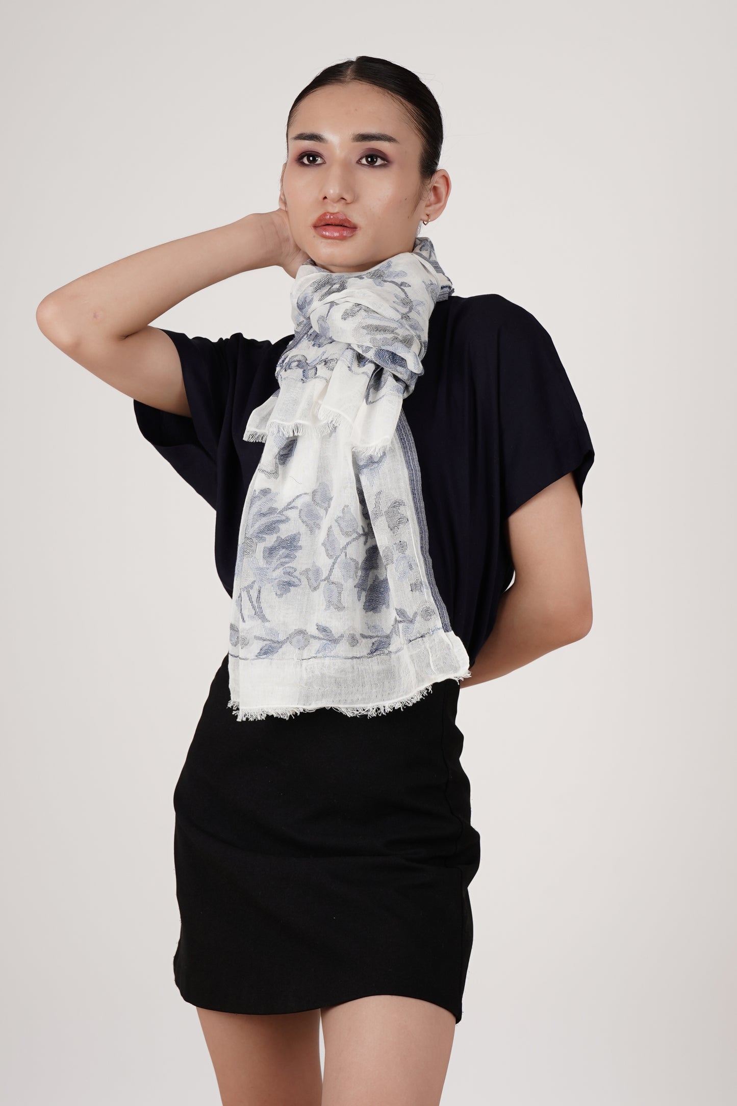 Raya 100% Cotton Scarf - Blue