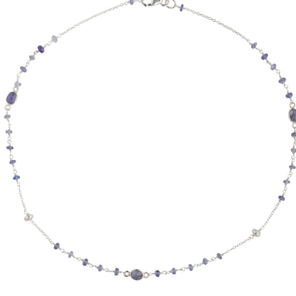 925 Sterling Silver Necklace - Tanzanite Stone