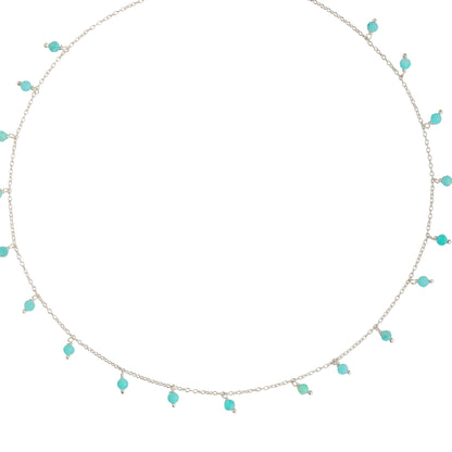 925 Sterling Silver Necklace - Amazonite Beads