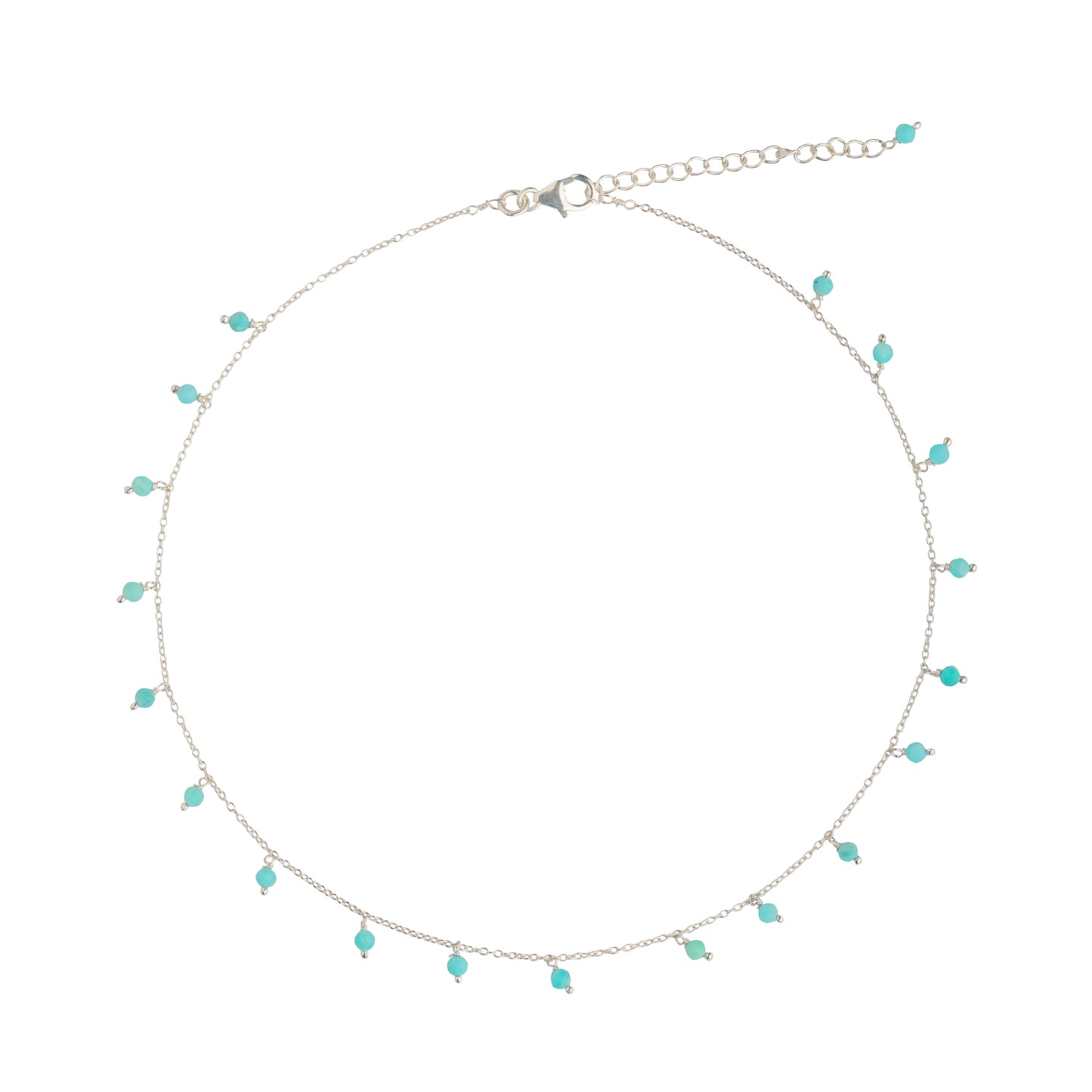 925 Sterling Silver Necklace - Amazonite Beads