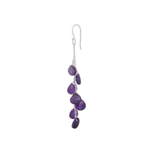 925 Sterling Silver Earrings - Amethyst Stone