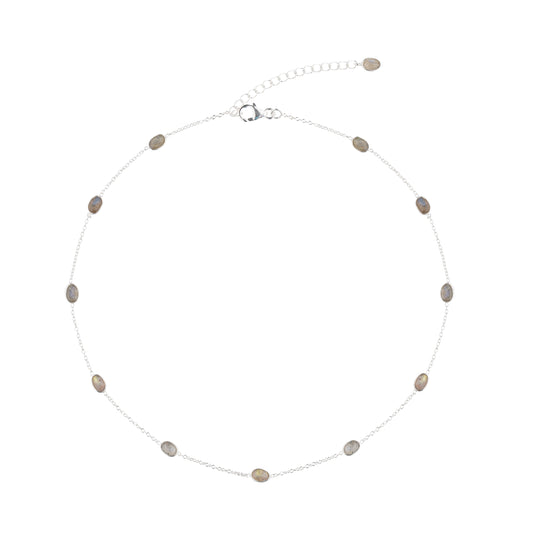 925 Sterling Silver Necklace - Mix Cut Stone