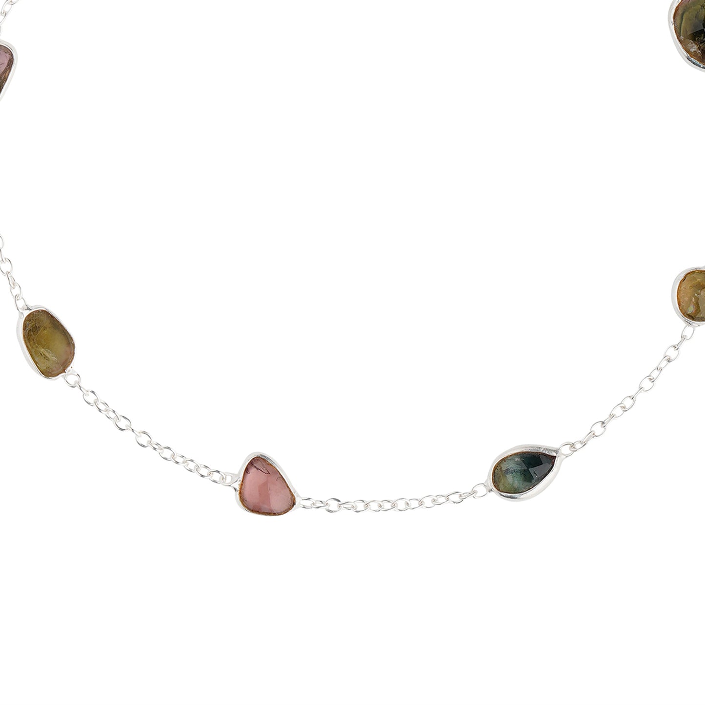 925 Sterling Silver Bracelet - Multi Tourmaline Stone