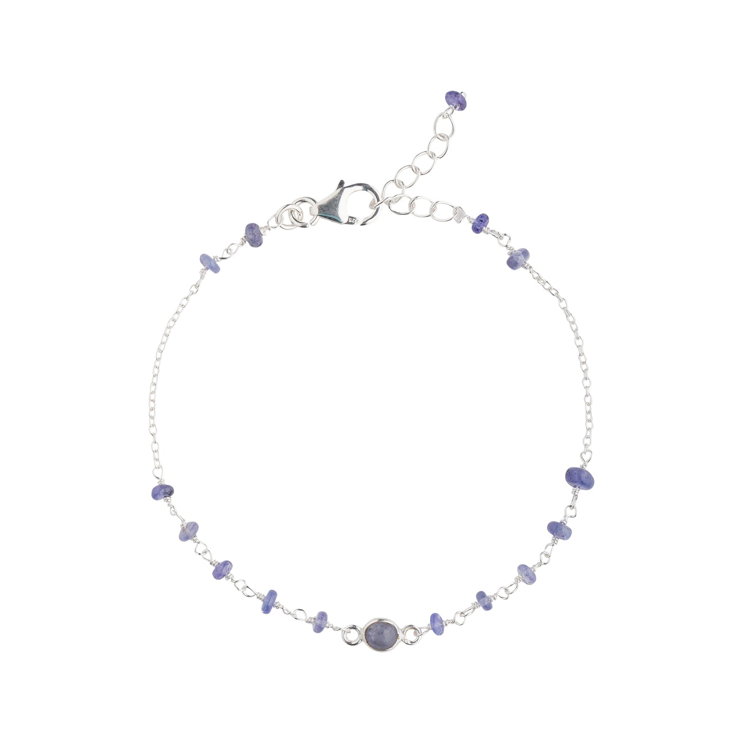 925 Sterling Silver Bracelet - Tanzanite Beads