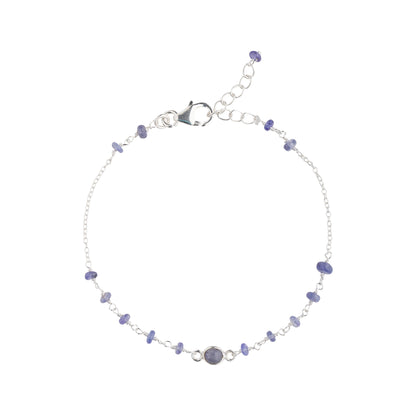 925 Sterling Silver Bracelet - Tanzanite Beads