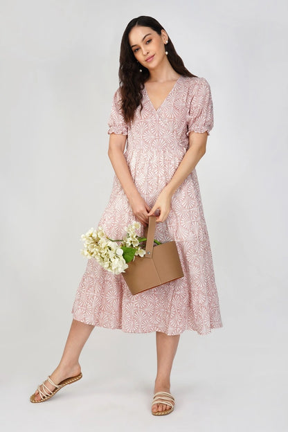 Navya Wrap Midi Cotton Dress