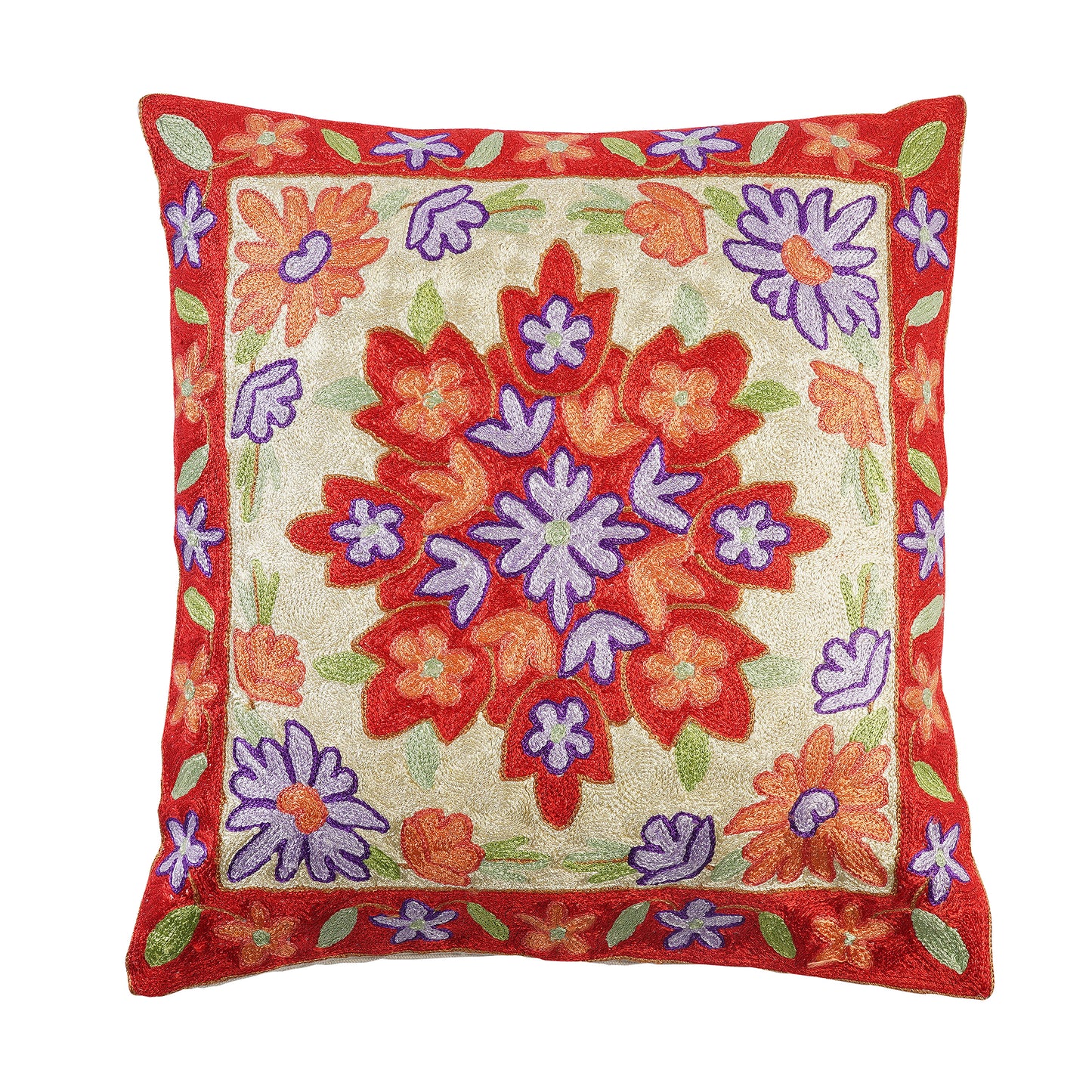 Hand Embroidered Cushion Cover - Classic