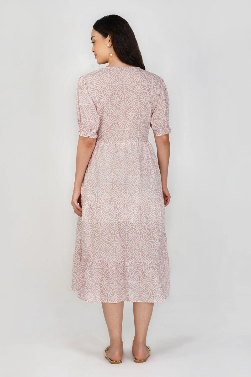 Navya Wrap Midi Cotton Dress