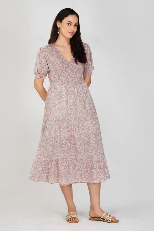 Navya Wrap Midi Cotton Dress