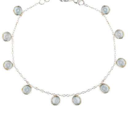 925 Sterling Silver Bracelet - Aquamarine Stone