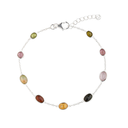 925 Sterling Silver Bracelet - Multi Tourmaline