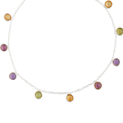 925 Sterling Silver Bracelet - Multi Tourmaline Stone