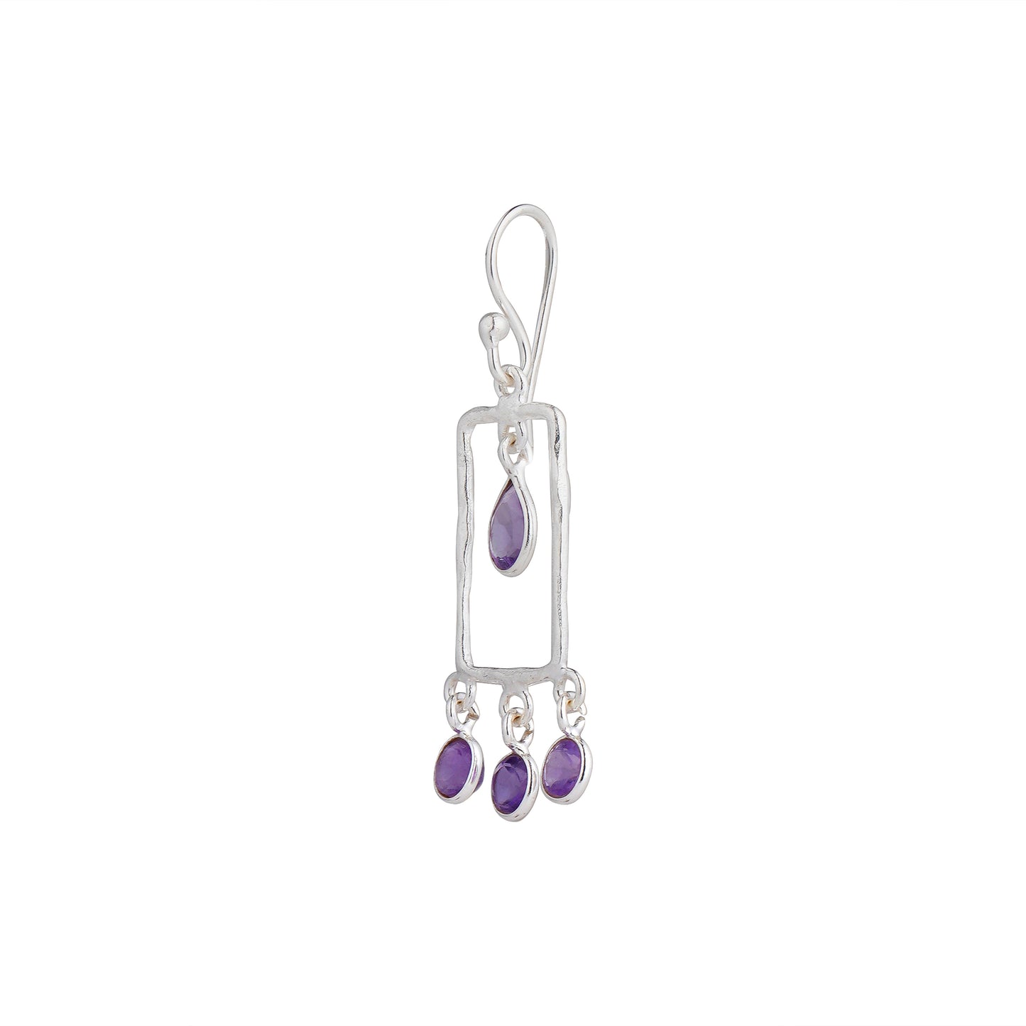 925 Sterling Silver Earrings - Amethyst stone