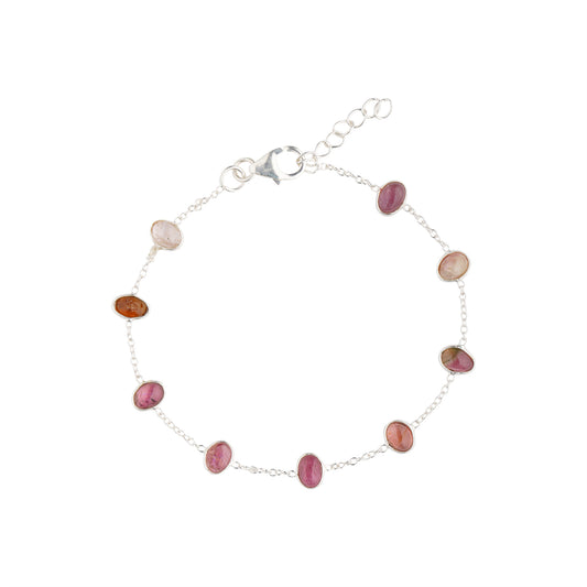 925 Sterling Silver Bracelet - Multi Tourmaline