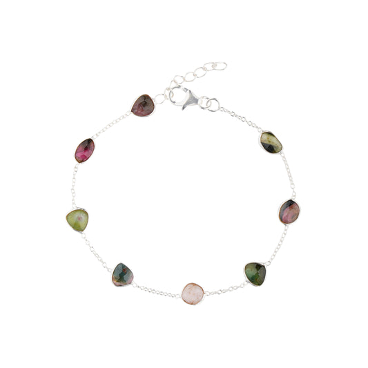 925 Sterling Silver Bracelet - Multi Tourmaline