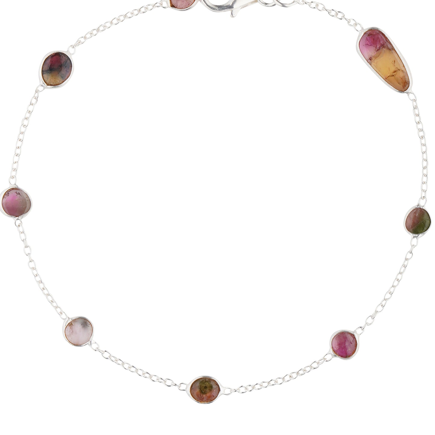 925 Sterling Silver Bracelet - Multi Tourmaline Stone