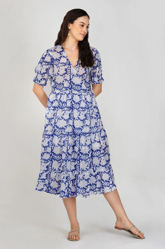 Livia Wrap Midi Cotton Dress