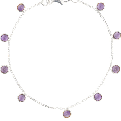 925 Sterling Silver Bracelet - Amethyst Stone