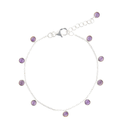 925 Sterling Silver Bracelet - Amethyst Stone