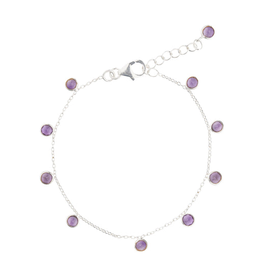 925 Sterling Silver Bracelet - Amethyst Stone