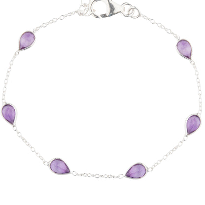 925 Sterling Silver Bracelet - Amethyst Stone