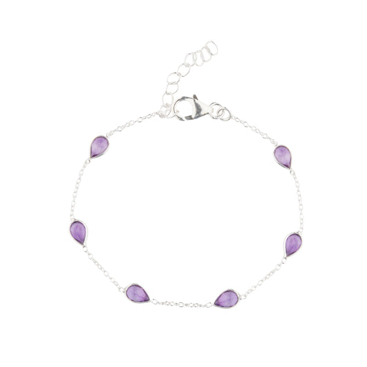 925 Sterling Silver Bracelet - Amethyst Stone