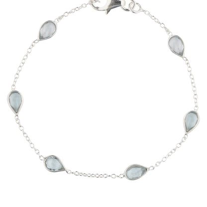 925 Sterling Silver Bracelet - Aquamarine Stone