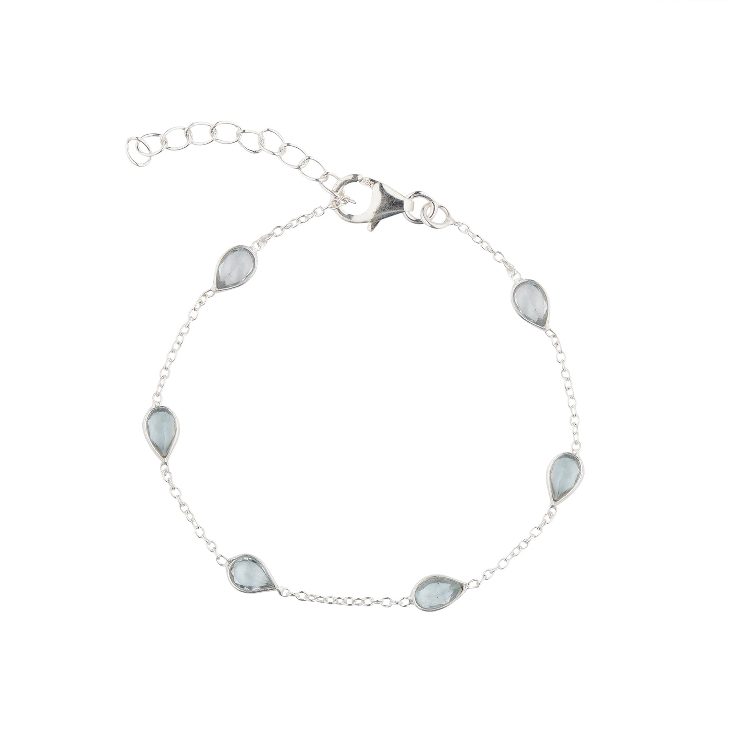 925 Sterling Silver Bracelet - Aquamarine Stone