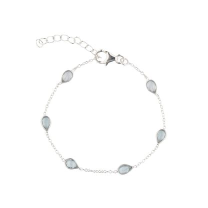 925 Sterling Silver Bracelet - Aquamarine Stone