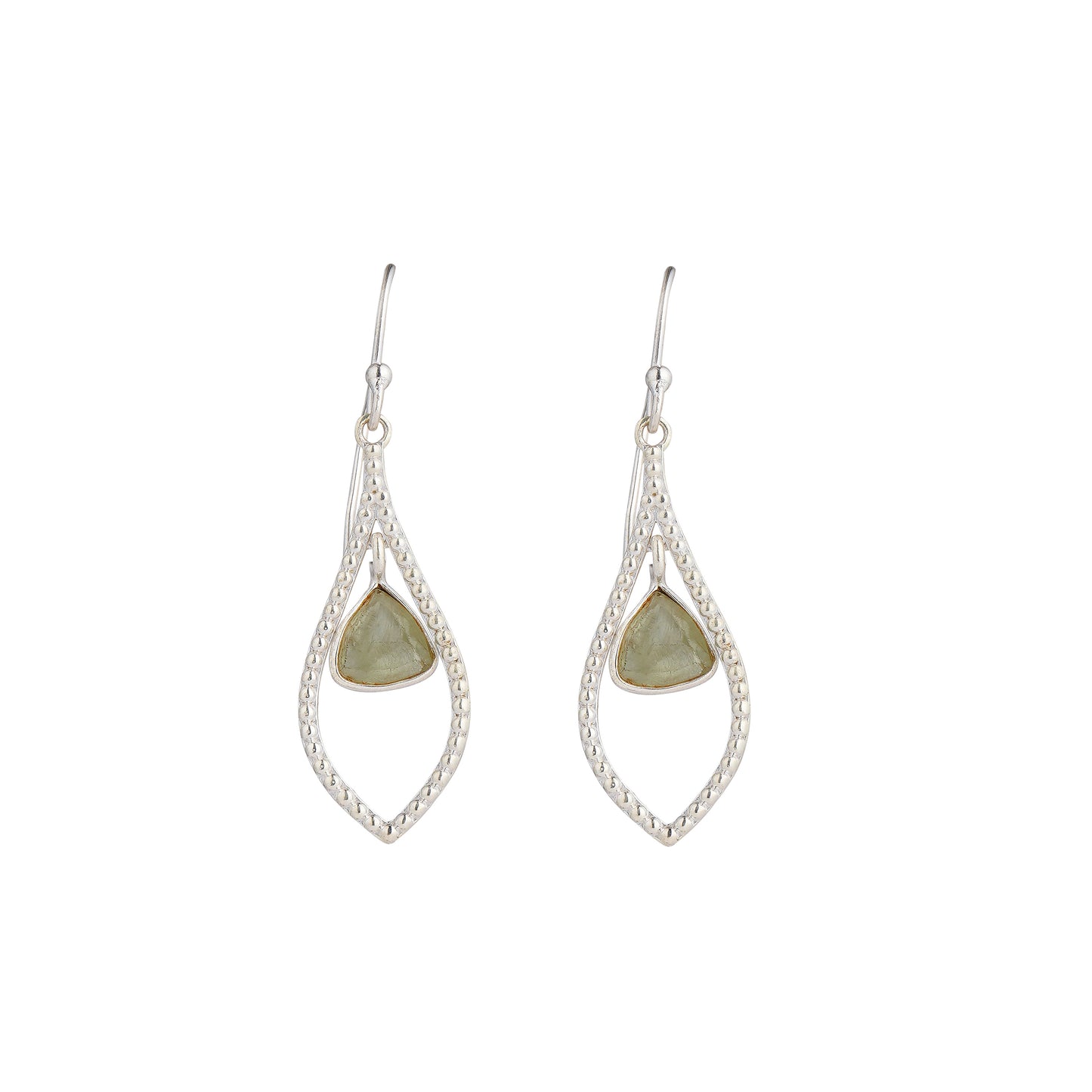 925 Sterling Silver Earrings - Green Amethyst