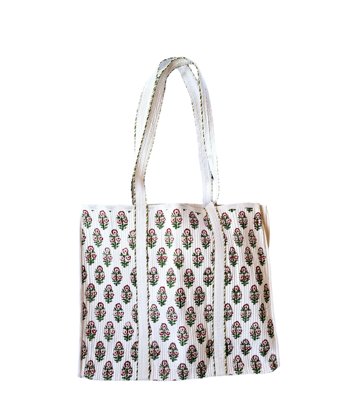 Zinnia Quilted Cotton Tote Bag