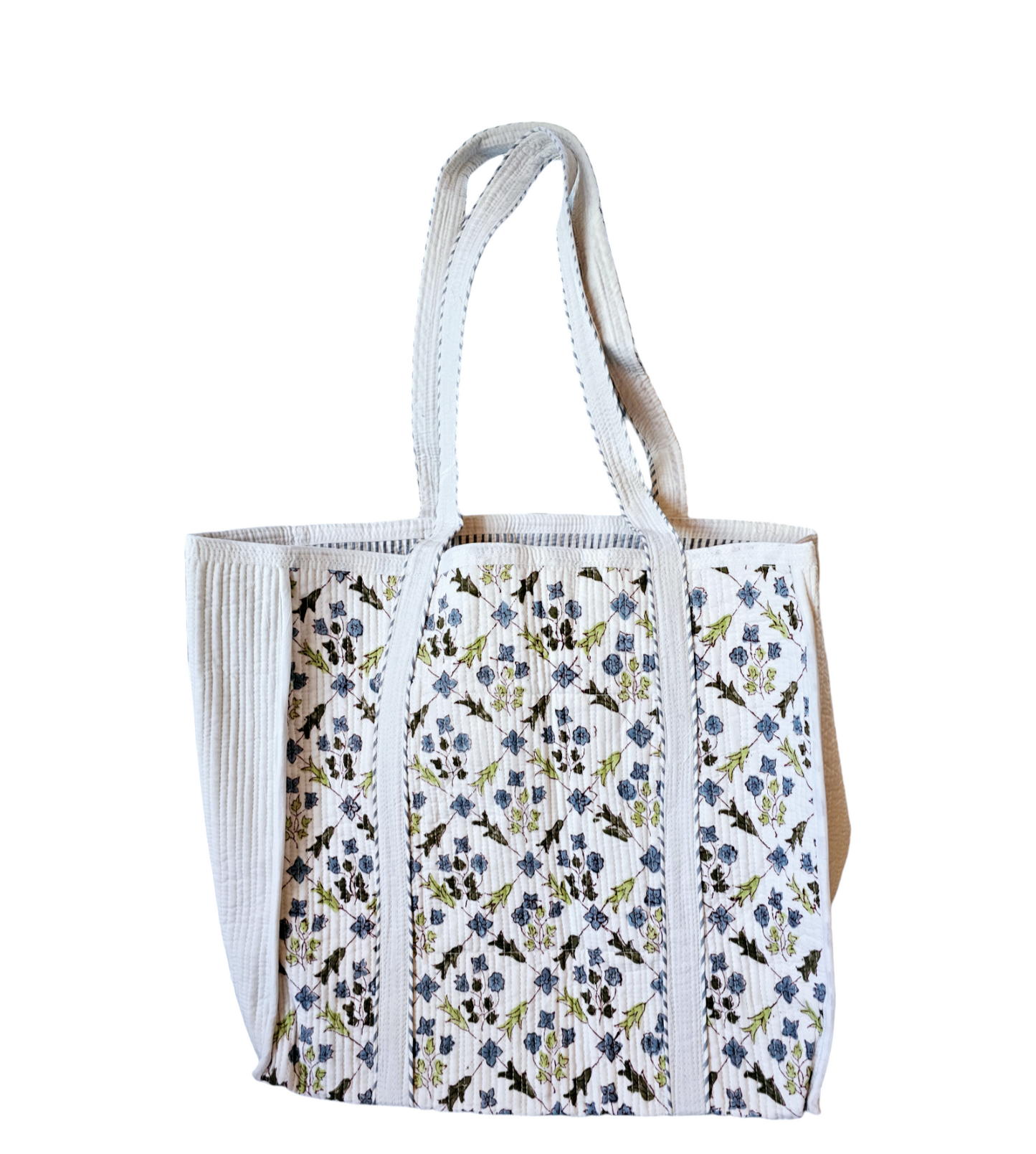 Daisy Quilted Cotton Tote Bag