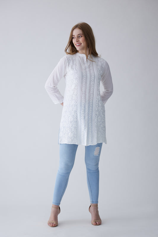 Royal Cotton Full Sleeves Top - White