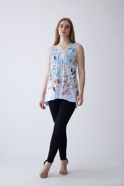 Vue de la ville Cotton sleeveless top