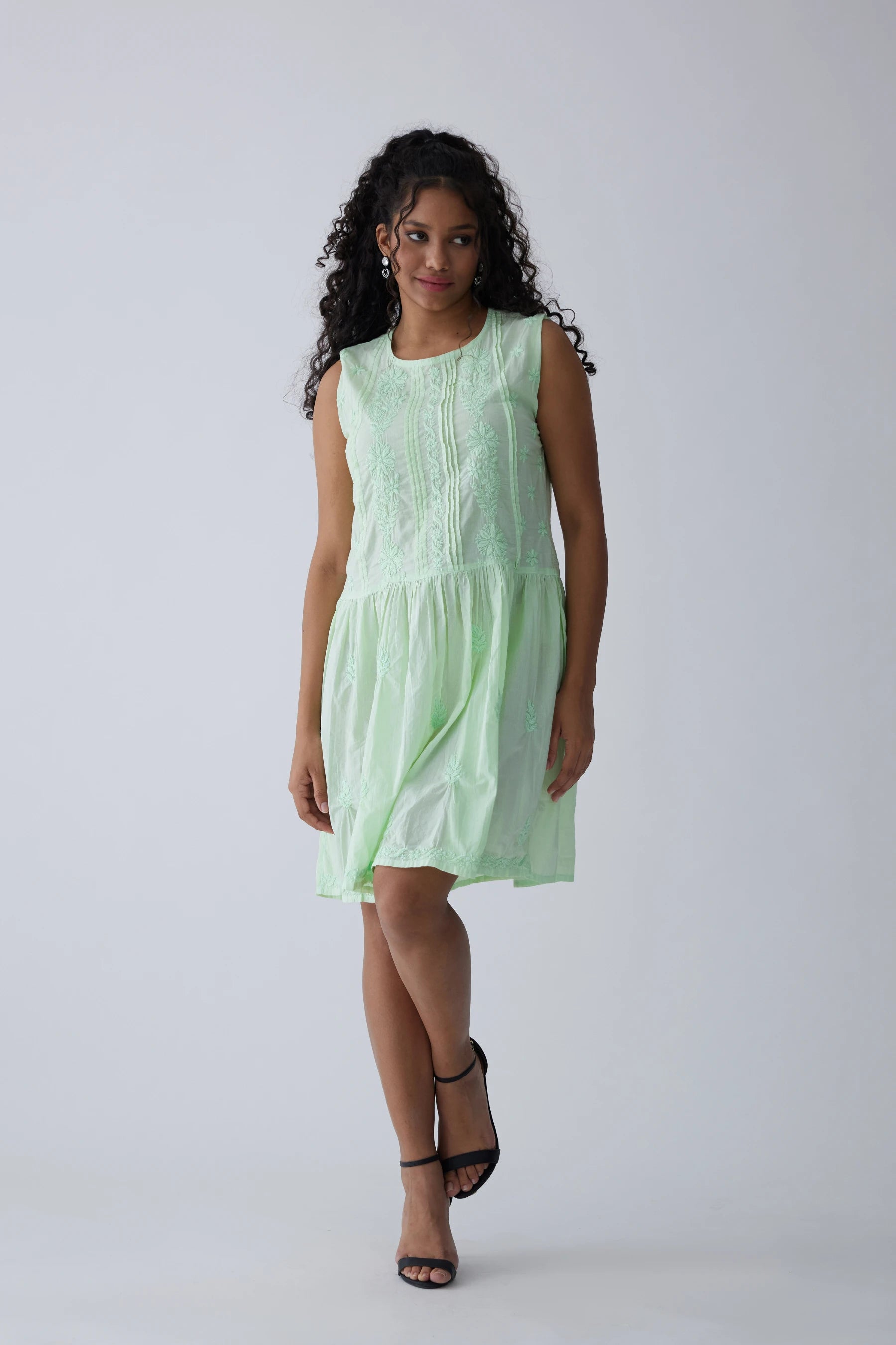 Ariel Cotton round neck dress