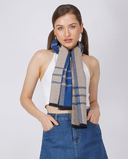 Checks and Stripes Modal Scarf - Unisex Scarf